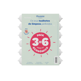 Mustela Bebé Toalhetes de Limpeza sem Perfume Pack 3=6