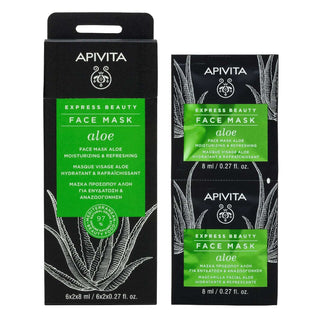Apivita Express Beauty Máscara Hidratante de Aloé 8ml 2 Unidades