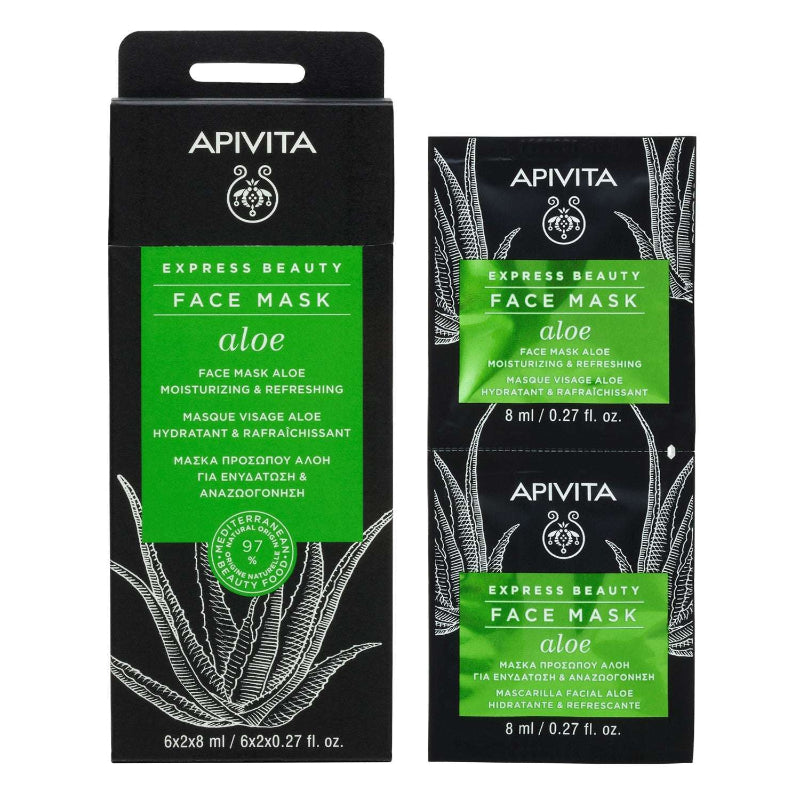 Apivita Express Beauty Máscara Hidratante de Aloé 8ml 2 Unidades