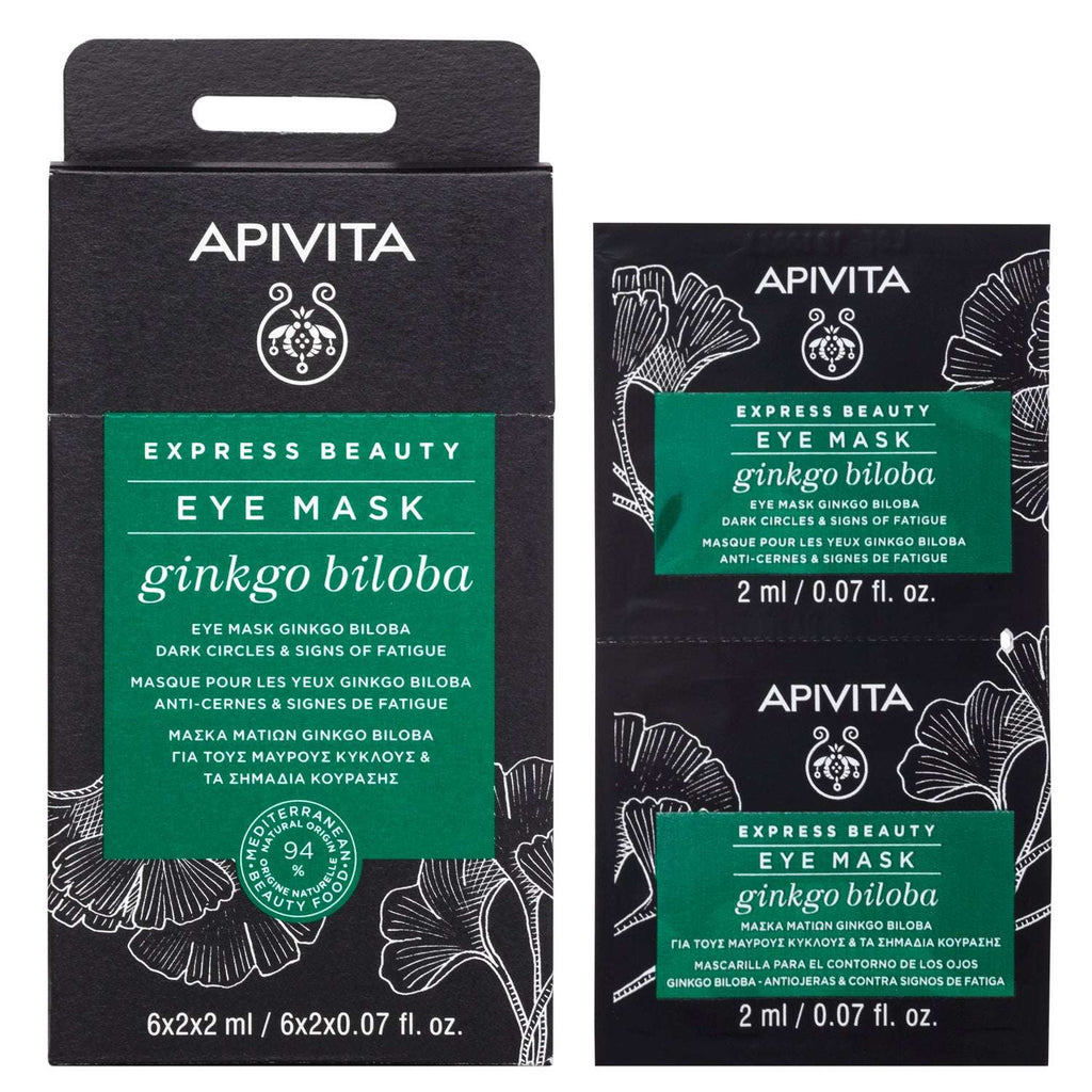 Apivita Express Beauty Máscara Antipapos e Antiolheiras de Ginkgo Biloba 2ml 2 Unidades