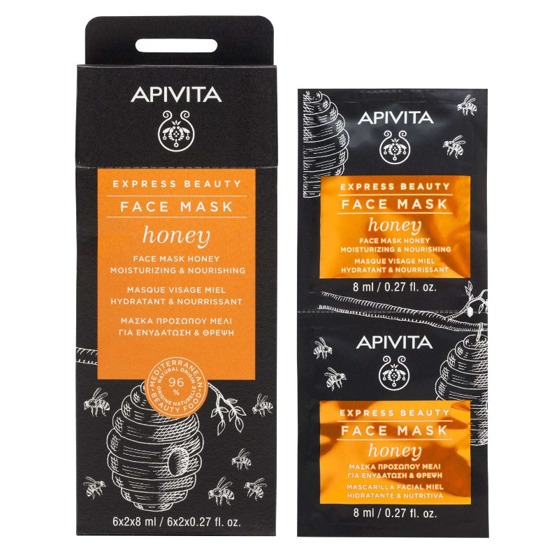 Apivita Express Beauty Máscara Hidratante e Nutritiva de Mel 8ml 2 Unidades