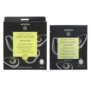 Apivita Express Beauty Máscara de Tecido Hidratante e Calmante de Abacate 10ml