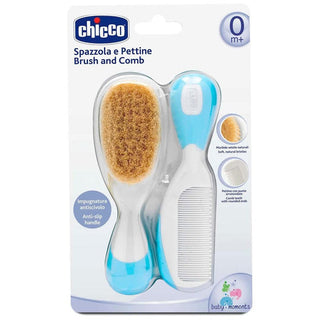Chicco Escova E Pente de Cerdas Suaves Azul