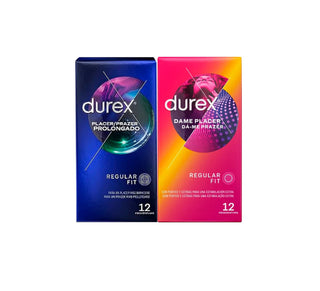 Durex Prazer Prolongado 12 Preservativos + Dá-me Prazer 12 Preservativos