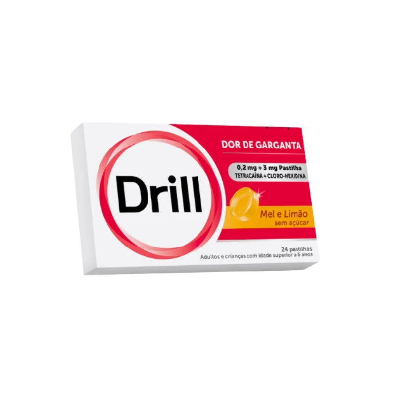 Drill Mel e Limão Sem Açúcar, 3/0,2mg 24 Pastilhas