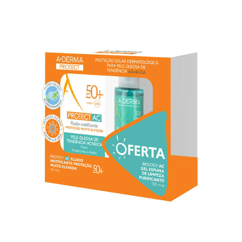 A-Derma Protect Pack Fluído Matificante 40ml + Oferta Gel de Espuma 100ml