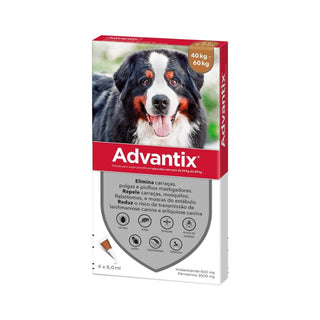 Advantix Cão 40-60kg Solução para Unção Punctiforme 4 Pipetas 6ml