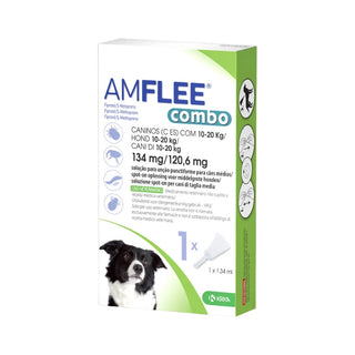 Amflee Combo Cão 10-20kg Solução para Unção Punctiforme 134/120,6mg 1 Pipeta