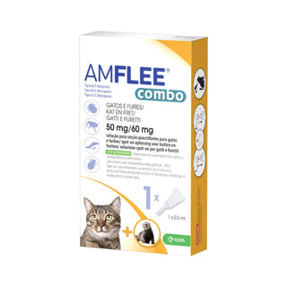 Amflee Combo Gatos e Furões Solução para Unção Punctiforme 50/60mg 1 Pipeta