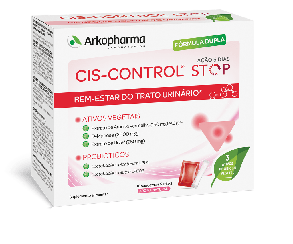 Arkopharma Cis-Control Stop 10 Saquetas Ativos Vegetais + 5 Sticks Fermentos Láteos