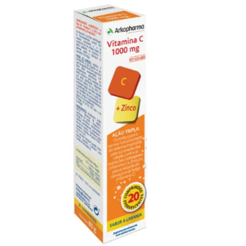 Arkopharma Vit C + Zinc 20 Comprimidos Efervescentes