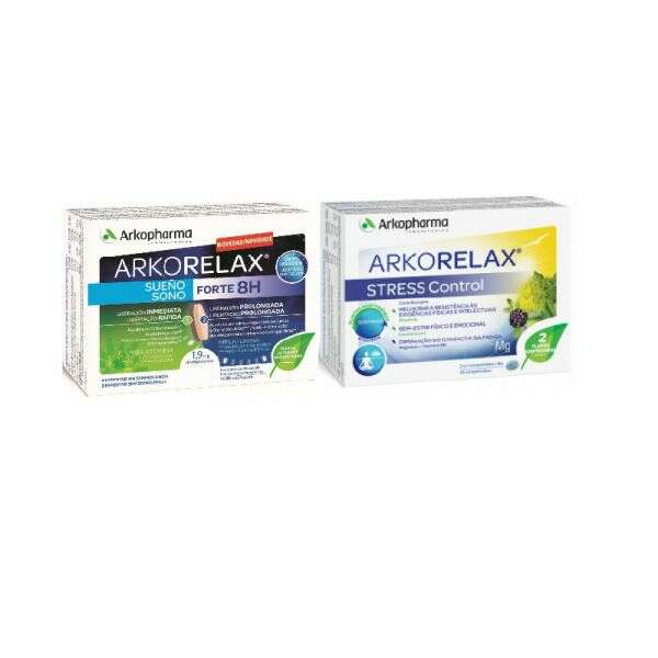 Arkorelax Pack Sono Forte 8H 30 Comprimidos + Stress Control 30 Comprimidos