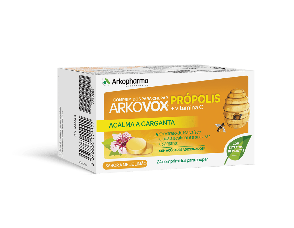 Arkovox Própolis+ Vitamina C Com Mel e Limão 24 Comprimidos