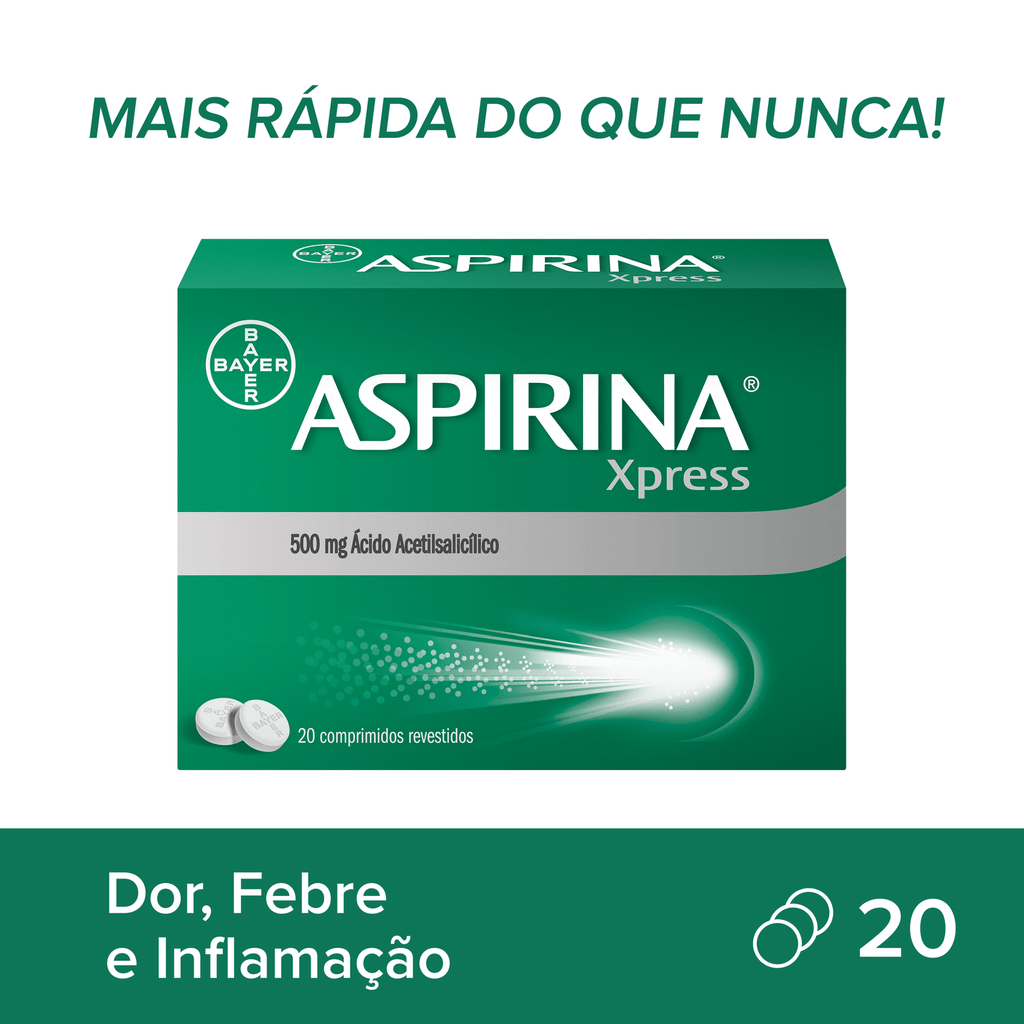 Aspirina Xpress 500 mg - 20 Comprimidos Revestidos