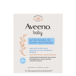 Aveeno Baby Pó de Banho Aveia Suavizante 21g 5 unidades