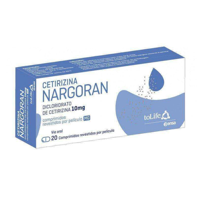 Cetirizina Nargoran 10mg - 20 Comprimidos Revestidos