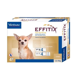 Effitix Spot On Cão 1,5-4kg Solução para Unção Punctiforme 26,8/240mg 4 Pipetas