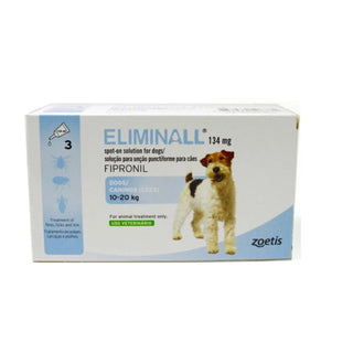 Eliminall Cão 10-20kg Solução para Unção Punctiforme 134mg 3 Pipetas