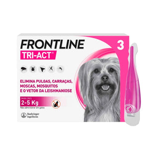 Frontline Tri-Act Cão 2-5kg Solução para Unção Punctiforme 0,5ml 3 Pipetas
