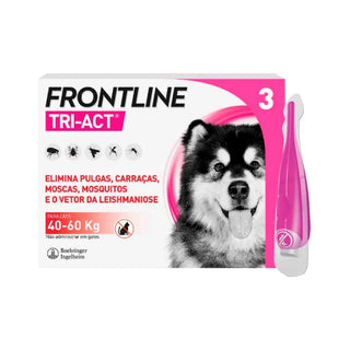 Frontline Tri-Act Cão 40-60kg Solução para Unção Punctiforme 6ml 3 Pipetas