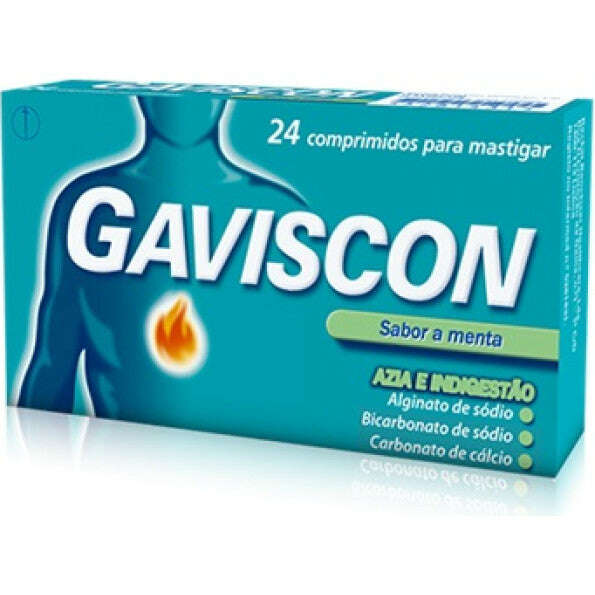 Gaviscon 250/133,5/80mg Sabor a Menta 24 Comprimidos Mastigáveis