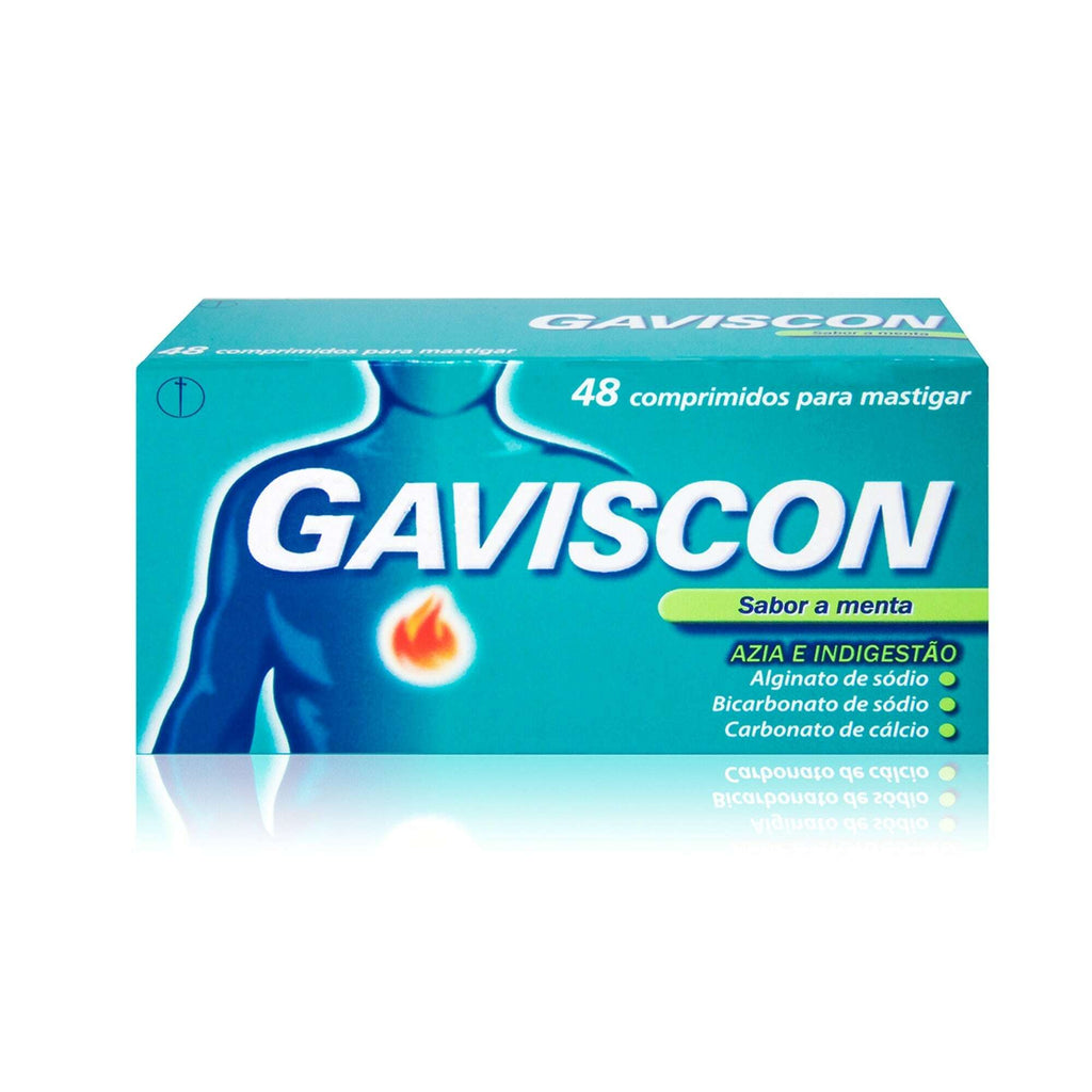 Gaviscon 250/133,5/80mg Sabor a Menta 48 Comprimidos Mastigáveis