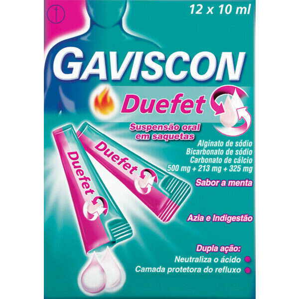 Gaviscon Duefet 500/213/325mg 12 Saquetas Orais
