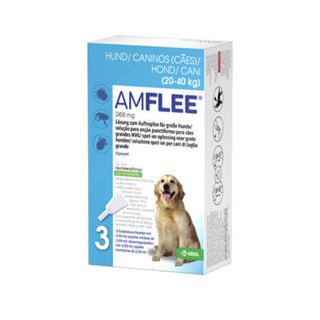 Amflee Spot On Cão 20-40kg Solução para Unção Punctiforme 268mg 3 Pipetas
