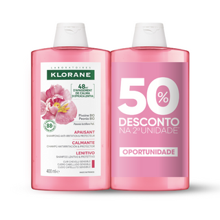 Klorane Pack Champô Calmante Peónia Bio 400ml + Oferta 50% na 2ª Unidade