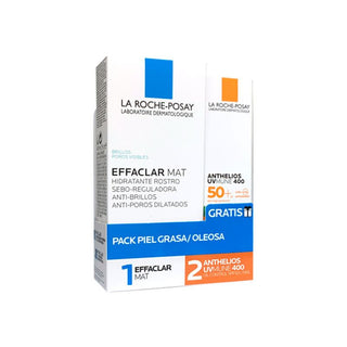 La Roche-Posay Effaclar Pack Pele Oleosa Effaclar Mat Creme 40ml + Oferta Protetor Solar Anthelios Fluído Oil Control 15ml 15ml