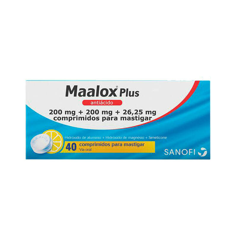 Maalox Plus 200/200/26,25mg 40 comprimidos mastigáveis
