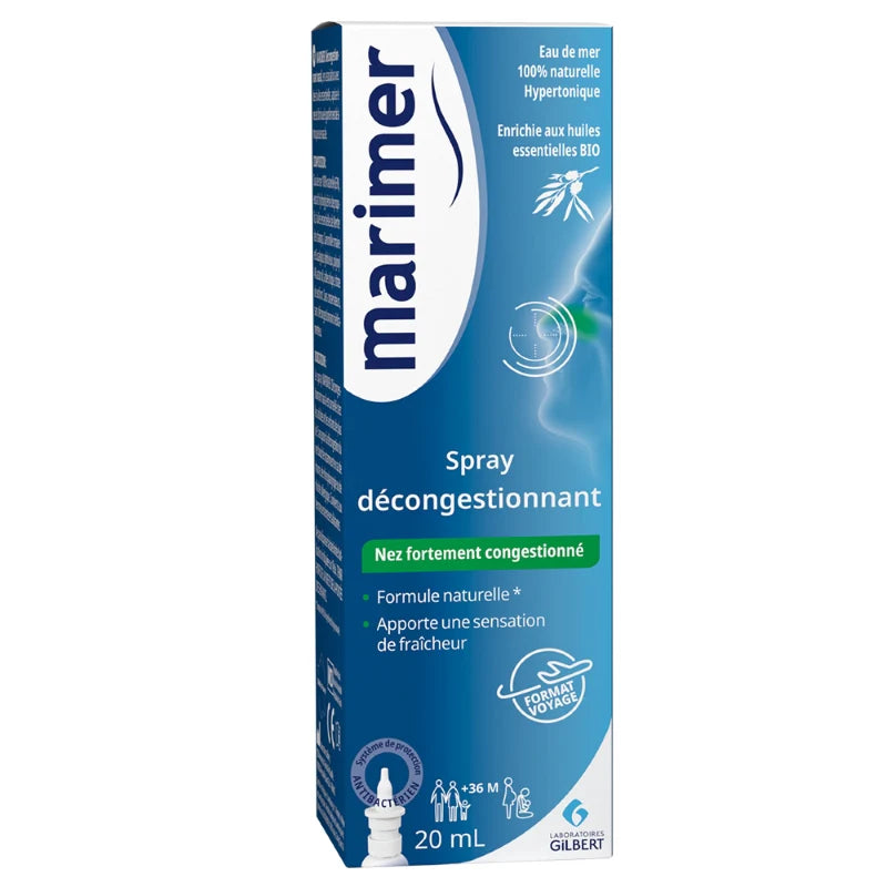 Marimer Spray Descongestionante Nasal Óleos Essenciais 20ml