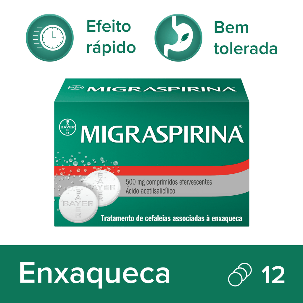 Migraspirina 500 mg - 12 Comprimidos Efervescentes