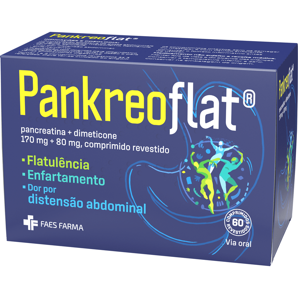 Pankreoflat 172/80mg - 60 Comprimidos Revestidos