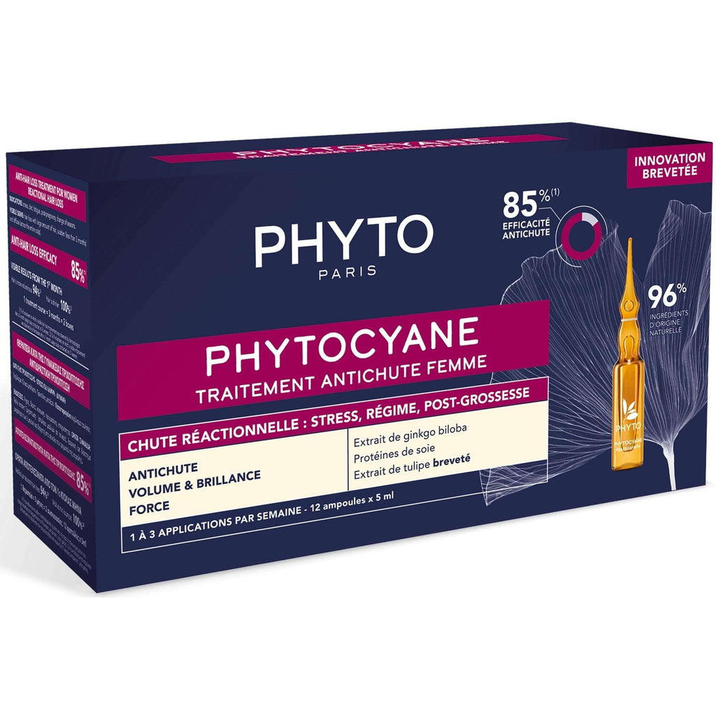 Phyto Phytocyane Cuidado Anti-Queda Reacional Mulher Ampolas x12
