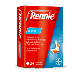 Rennie Digestif 680 + 80mg - 24 Comprimidos Mastigáveis