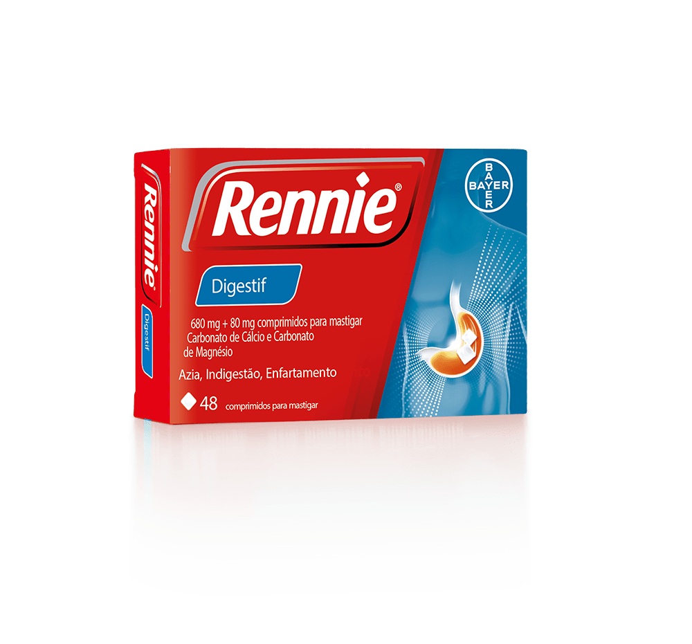 Rennie Digestif, 680 + 80mg - 48 Comprimidos Mastigáveis