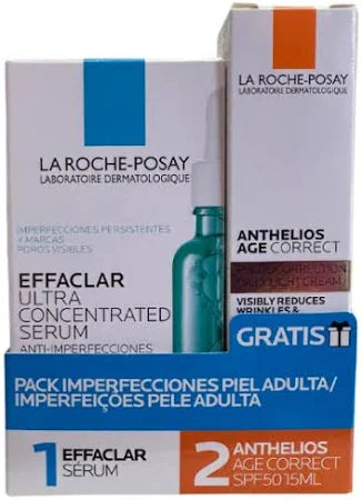 La Roche-Posay Effaclar Pack Imperfeições Sérum Effaclar Ultra Concentrado 30ml + Oferta Protetor Solar Anthelios Age Correct 15ml