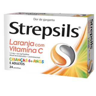 Strepsils Naranja con Vitamina C, 1,2/0,6 mg 24 Pastillas