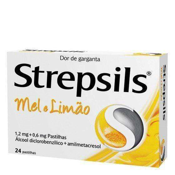 Strepsils Mel E Limão, 1,2/0,6 Mg x 24 Pastilhas