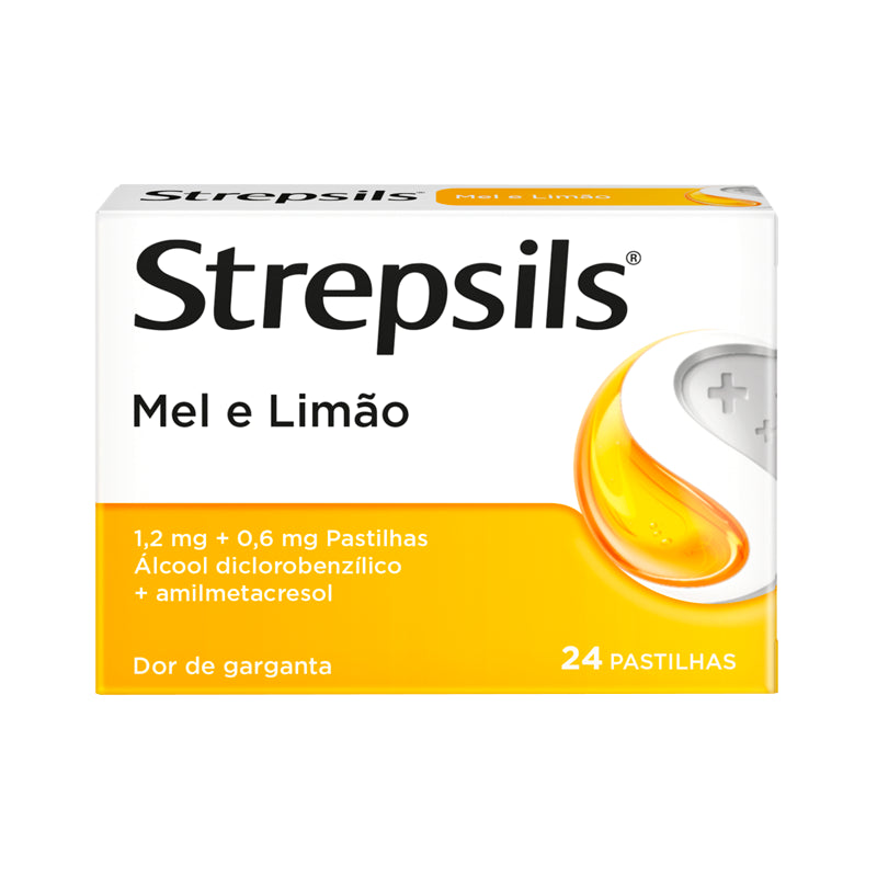 Strepsils Mel E Limão, 1,2/0,6 Mg x 24 Pastilhas