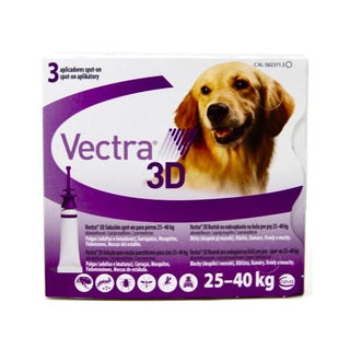 Vectra 3D Cão 25-40kg Solução para Unção Punctiforme 4,7ml 3 Pipetas