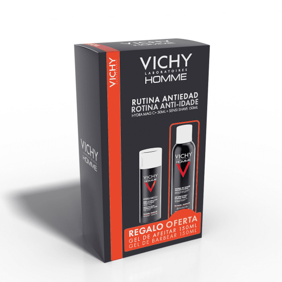 Vichy Homme Duo Rotina Anti-idade Hydra Mag C+ + Gel de Barbear 150ml